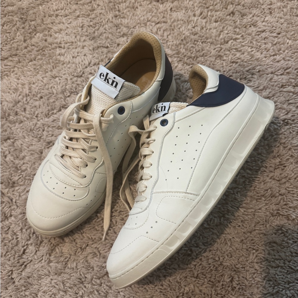 Ekin White and Blue Sneakers